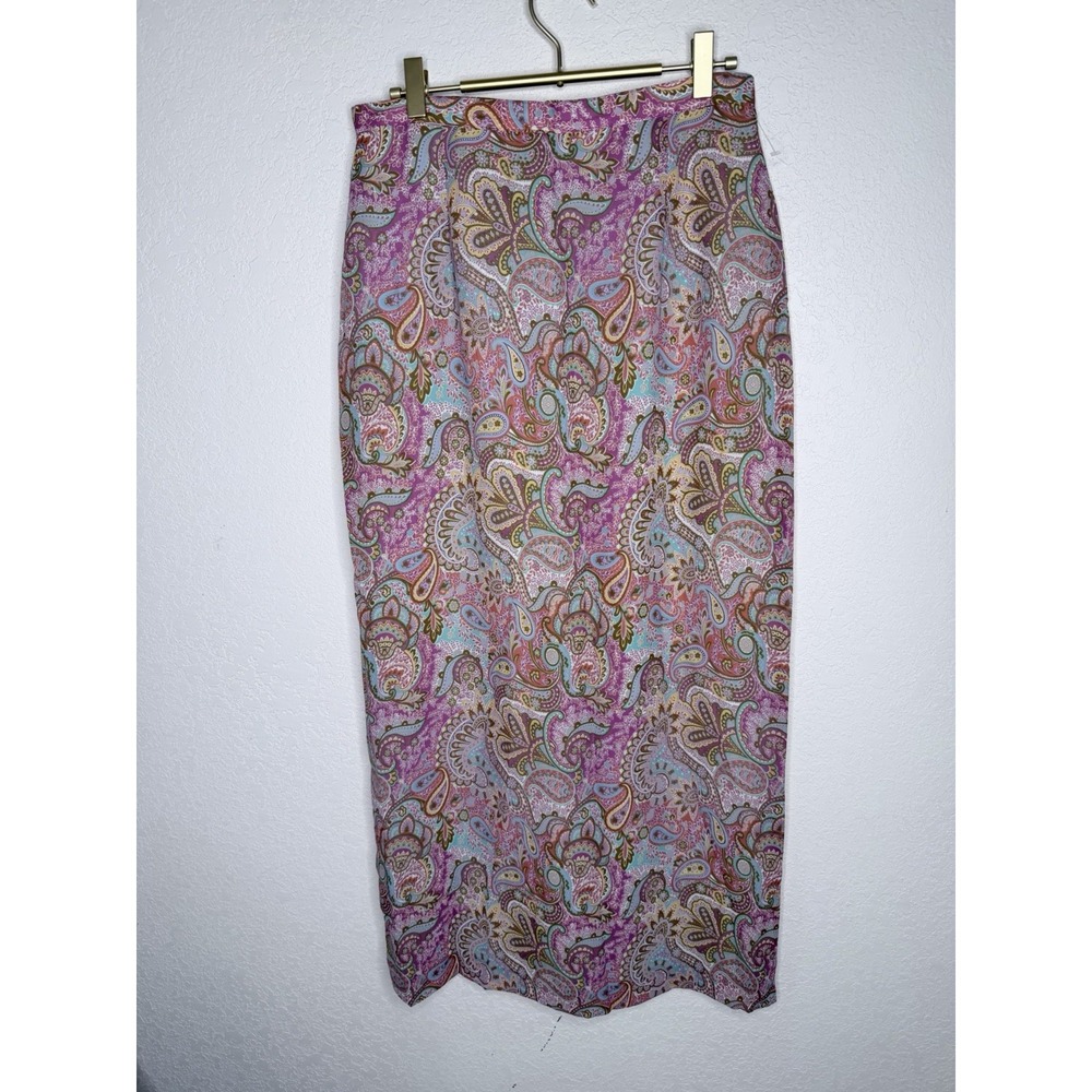 Vintage Harolds Midi Pencil Skirt Size 4/6 (28x37)‎ Pink Paisly Floral Feminine